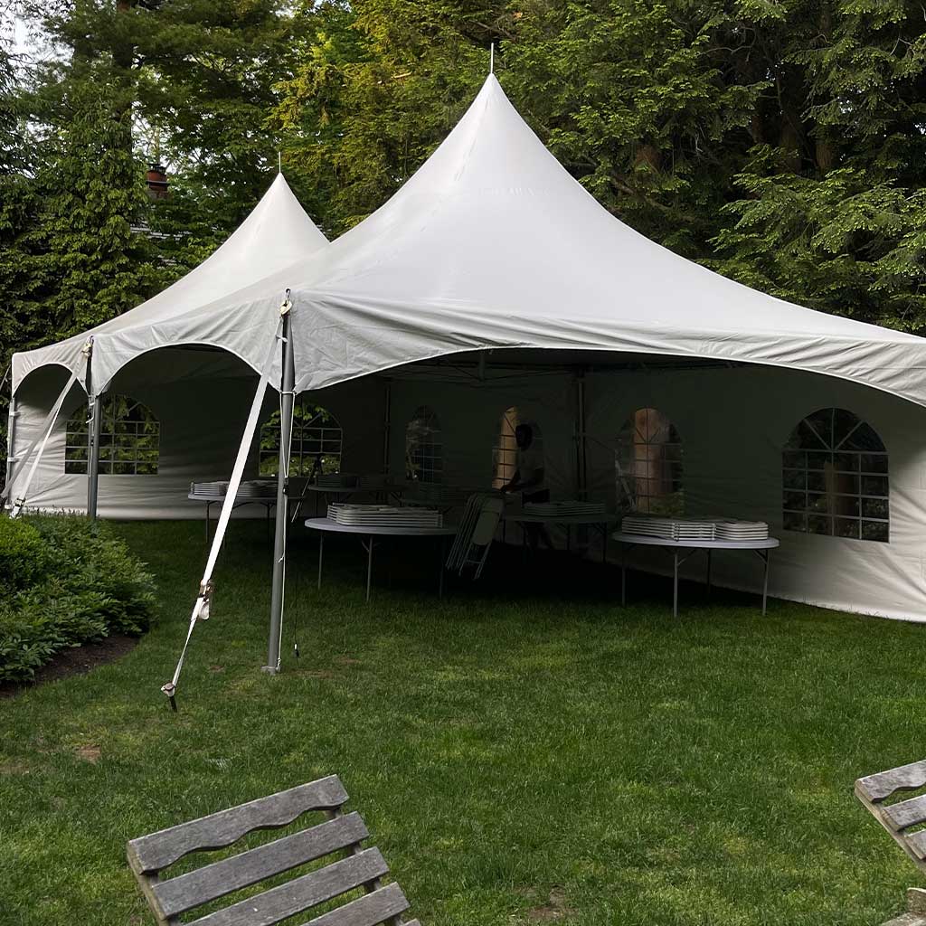 60 Person High Peak Frame Tent Party Package Cape Cod MA with Sidewalls